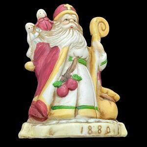 Vintage 90s Santa Through The Years Porcelain St  Nicholas 1880 Figurine RSVP